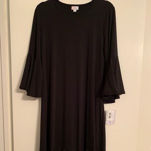 LARGE Solid Black Maurine LuLaRoe Dress